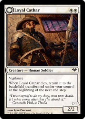 画像1: 【FOIL】忠実な聖戦士/Loyal Cathar [DKA-057ENC]