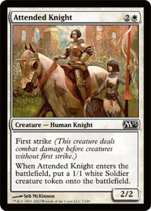 画像1: 【FOIL】従者つきの騎士/Attended Knight [M13-ENC]