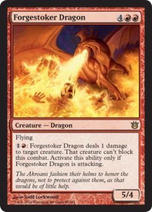 画像1: 【FOIL】炉焚きのドラゴン/Forgestoker Dragon [BNG-063ENR]