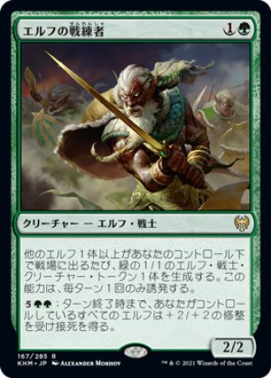 画像1: 【FOIL】エルフの戦練者/Elvish Warmaster [KHM-086JPR]